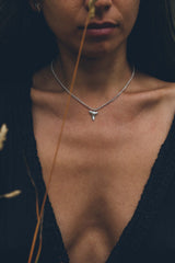 Tiny Sharks Tooth Necklace (Polished Silver)