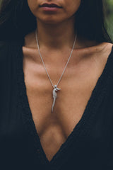 Queen Seahorse Necklace (Polished Silver)