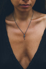 Baby Seahorse Necklace (Blackened Silver)