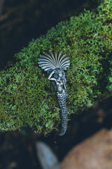 Angitia Shell Cuff Bangle (Blackened Silver)