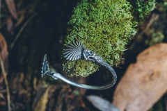 Angitia Shell Cuff Bangle (Blackened Silver)