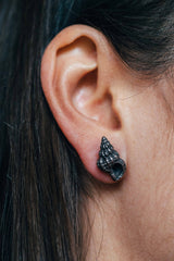 Shell earrings ~ (blackened silver)