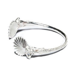 Angitia Shell Cuff Bangle (Polished Silver)