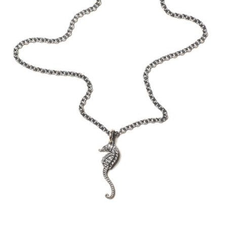 Baby Seahorse Necklace (Blackened Silver)
