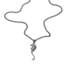 Baby Seahorse Necklace (Blackened Silver)