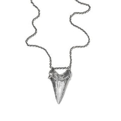 Large Sharks Tooth Necklace (Blackened Silver)