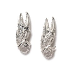 Crab claw earrings ~ (polished silver)