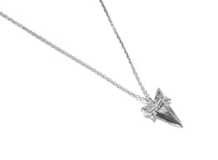 Small Sharks Tooth Necklace (Polished Silver)