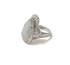 Shell Moon Drop Ring