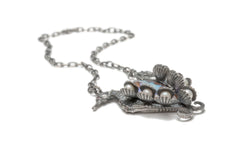 Seahorses, opal, pearl and ruby necklace
