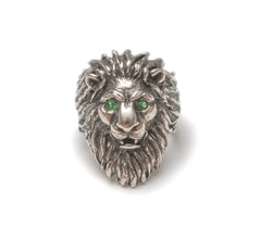 Tsavorite garnet lion ring