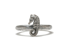 Seahorse stacking ring ~ (blackened silver)