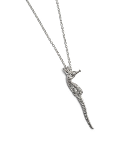 Queen Seahorse Necklace (Polished Silver)