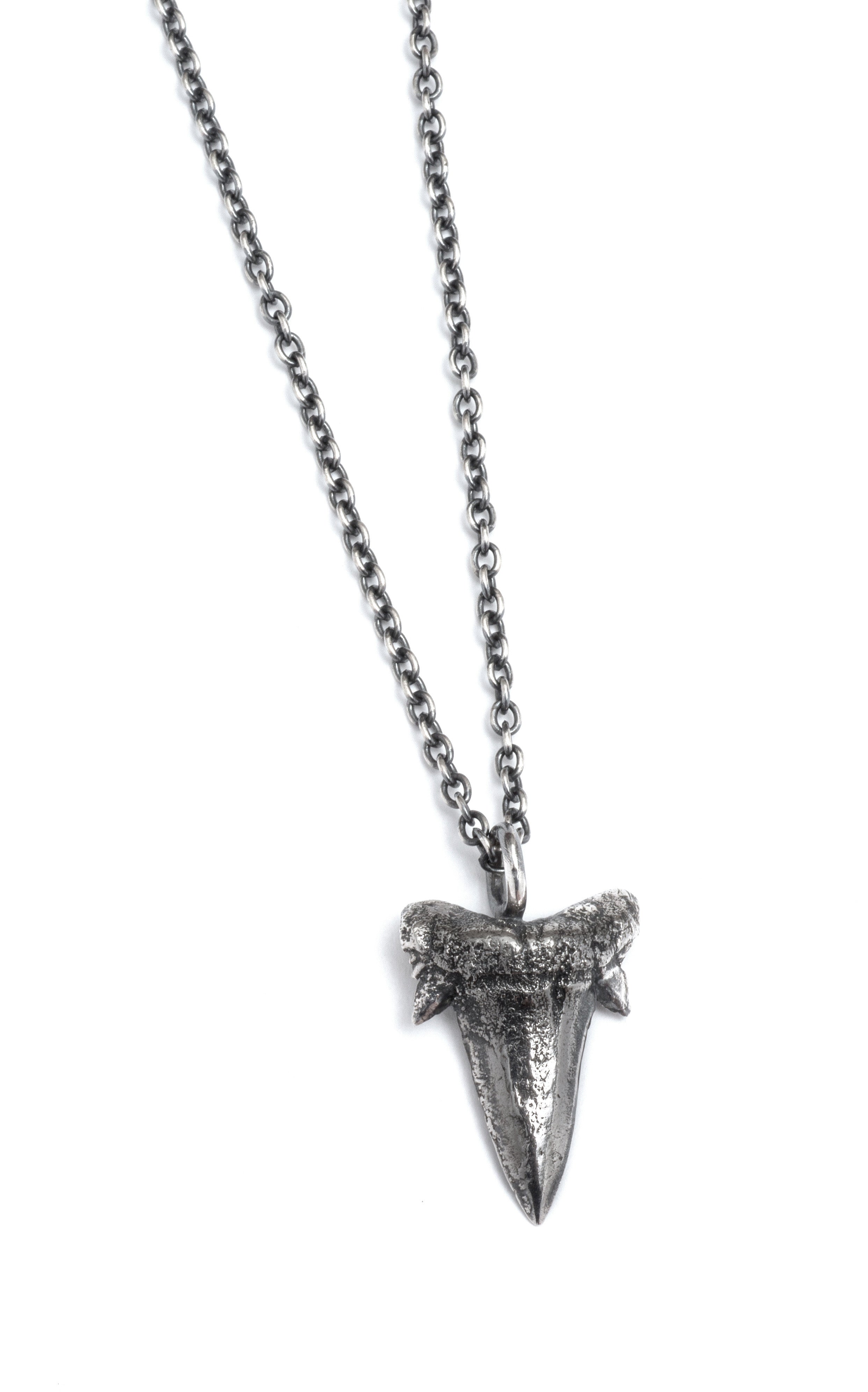 Small Sharks Tooth Necklace (Blackened Silver)