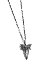 Small Sharks Tooth Necklace (Blackened Silver)