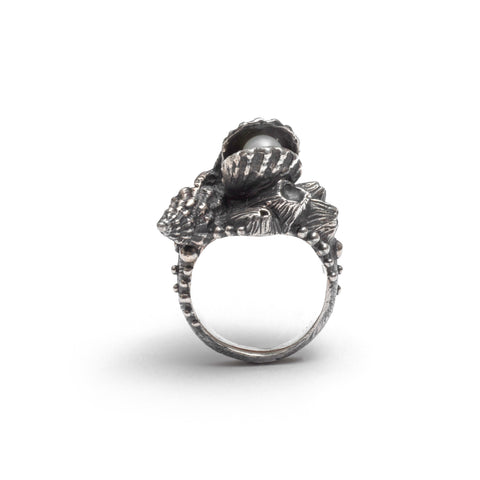 Anthemusa ring ~ (blackened silver)