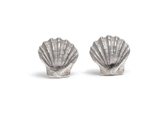 Clam shell earrings ~ (polished silver)