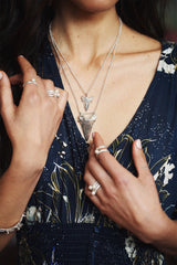 Large Sharks Tooth Necklace (Polished Silver)