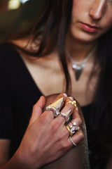 Large sharks tooth ring ~ (polished silver)