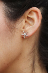 Starfish earrings ~ (polished silver)