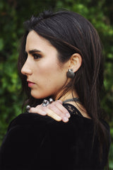 Pecten nobilis shell earrings ~ (Blackened silver)