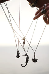 Queen Seahorse Necklace (Blackened Silver)