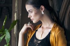 Pecten Nobilis Shell Earrings ~ (Polished silver)